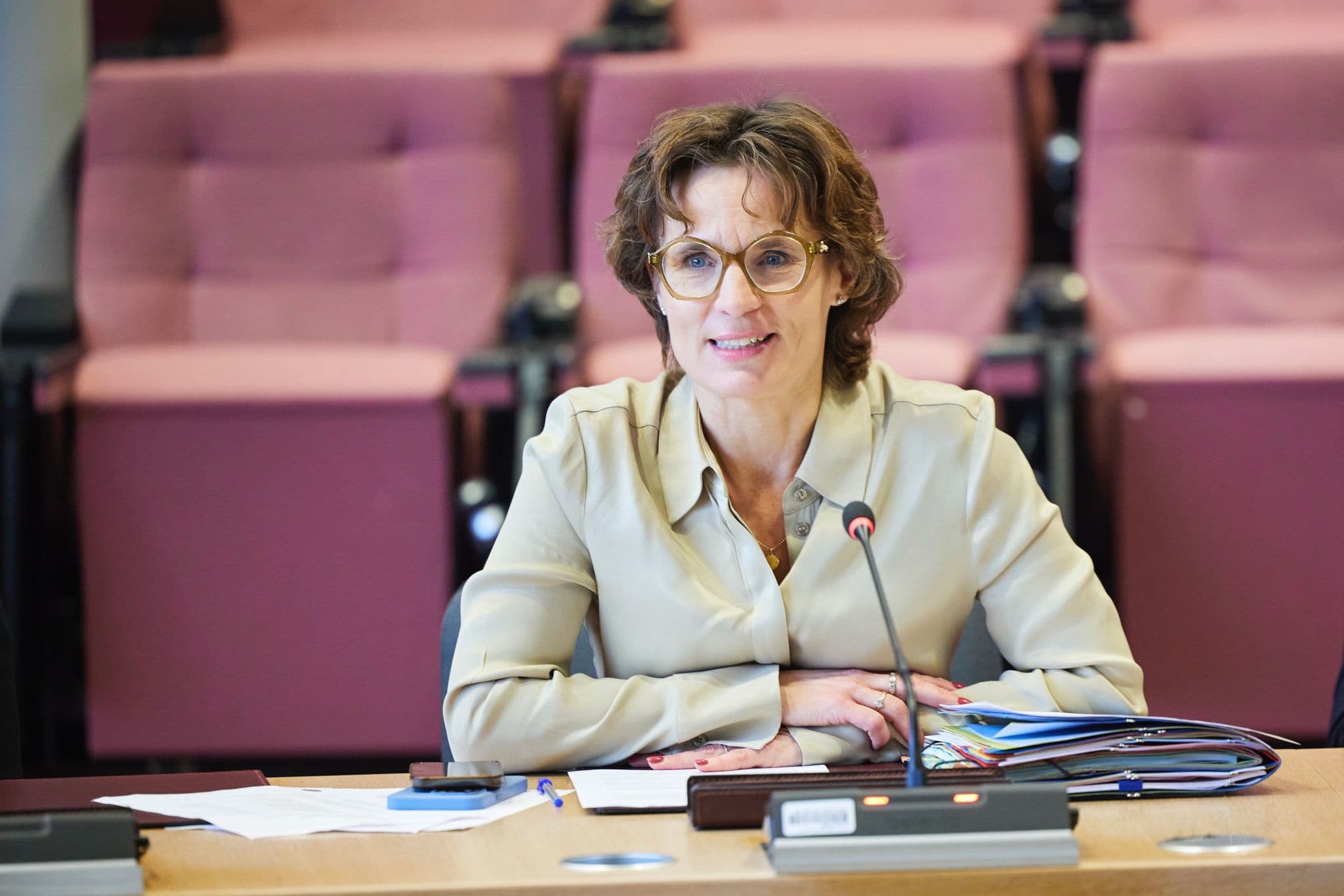EU-Kommissionär Jessika Roswall. Talade under SNS samhällsprogram 2025