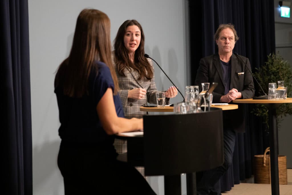 Helena Storckenfeldt (M) och Pär Holmgren (MP)